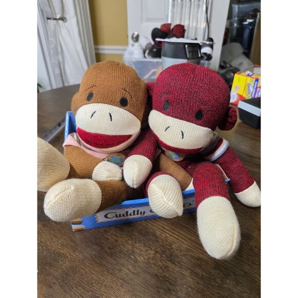 Cuddly Classics Sock Monkeys Dan Dee New Stuffed Toy - Picture 1 of 13